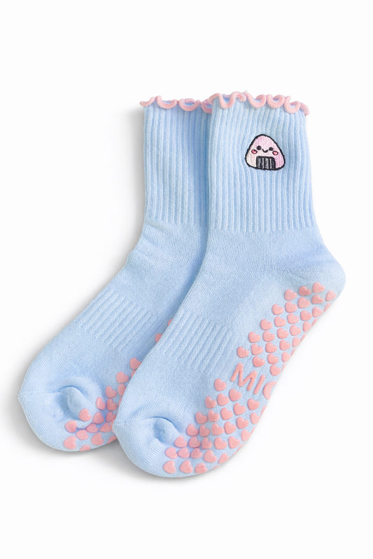 Onigiri Blue Grip Socks